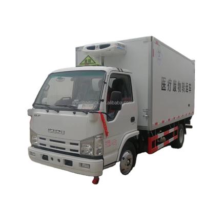 China Refrigerated Food 1SUZU ELF 100P Freezer Transport Vehicle Transfer Hospital Medical Waste Medical Waste Refrigerated Garbage Truck In Ghana for sale