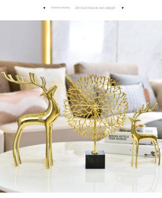 China Deer living room decoration luxury pure copper luxury and contracted European porch housewarming gifts craft decorations en venta