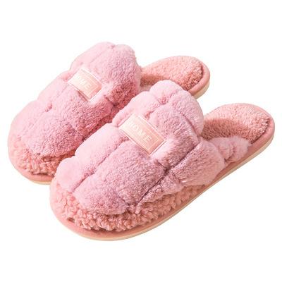 China 2021 Fashion Trend Chinese Factory Women Fashion Fur Slippers Soft PVC Slide Indoor Bedroom Full Furry Slides Thick for sale