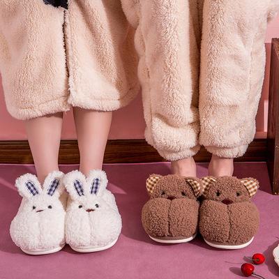 China Cute Fashion Trend Cartoon Cotton Bedroom Slippers Plush Toy Animal Design Slippers Fur Slippers for Women and Ladies for sale