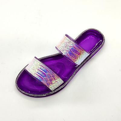 China Fashion Trend Style Summer Bling Women New Slides Rhinestone Ladies Sandals Fashion Anti-slip Popular Sandals For Women And Ladies for sale