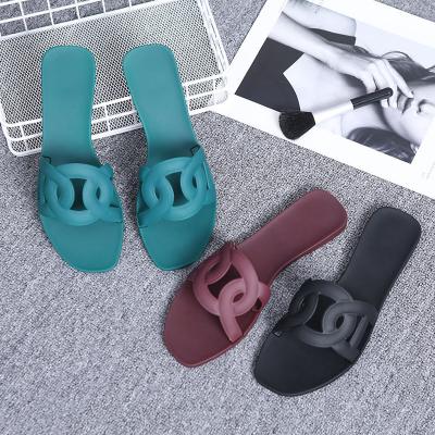 China Wholesale 2021 Fashion Trend Ladies Summer Beach Sandals Freeze Ins Female Open Toe Slippers H Shoes Platform Flat Slippers For Women for sale