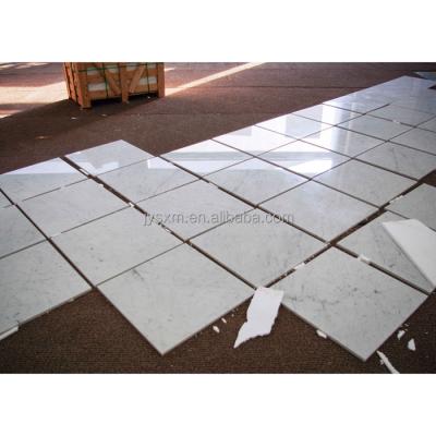 China Modern Cheap Carrara White Marble Composite Tile Artificial Marble Floor Tiles for sale