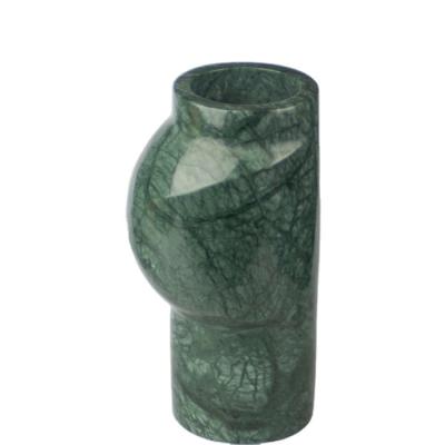 China Modern Unique Design Emerald Color Natural Marble Pot For Home Decor for sale