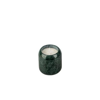 China Modern Wholesale Home Decoration Green Color Natural Stone Marble Candle Jar for sale