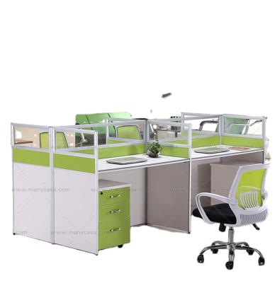 China Single Modern Staff Office 46 Screen Partition Convertible Company Cabin Computer Desk Four And Chair Group for sale