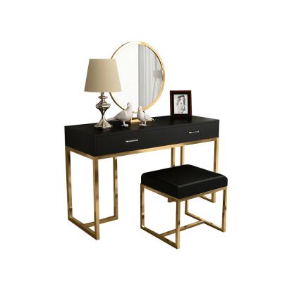 China Nordic Adjustable Painting Dressing Blackboard Metal Makeup Cosmetic Table (Other) With Mirror And Stool Dresser With 2 Drawers Bedroom Furniture for sale