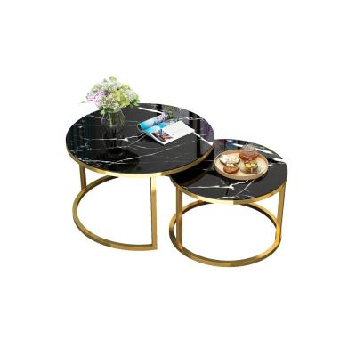 China Modern luxury modern Italian marble letter family rock tea table simple tea table combination modern light small living room for sale