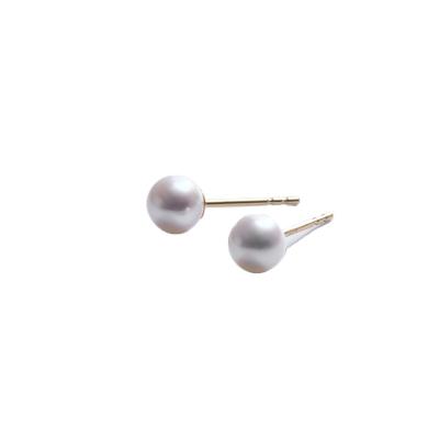 China New Fashion CLASSIC Design 8Mm Women Big Beads And Simple Gold Stud Earrings for sale