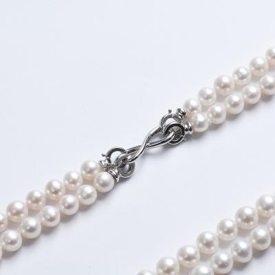 China New Style 7-8Mm Double Layer CLASSIC Hot Selling Freshwater Pearl Necklace Set for sale