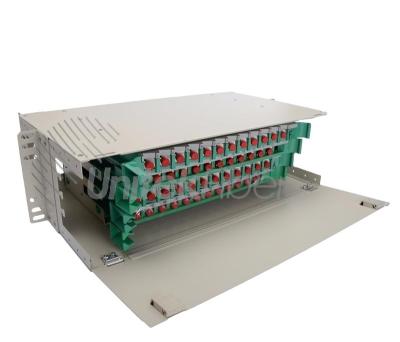 China FTTH 96 High Density Fiber Optic Equipment 5U Distribution Frame Core Rack Mount Fiber Optic ODF Box for sale