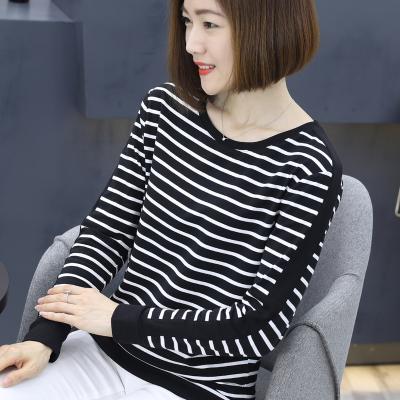 China New Style Anti-wrinkle Cotton + Modal +Spandex Sweater Designs Fashion Round Neck Long Sleeve Slim Warm Ladies Sweater for sale