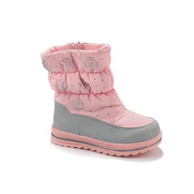 China Winter Waterproof Children Snow Pink Boots Princess Baby Cotton Children Decorative Shoes for sale