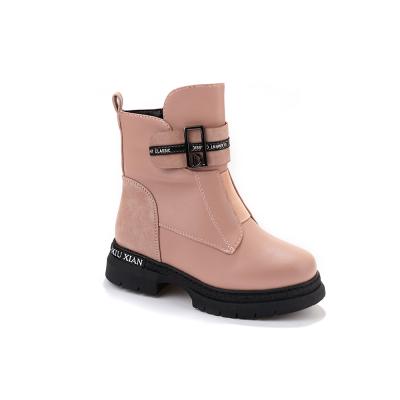 China Wholesale Waterproof Pink Leather Kids Martin Wellies For Girl for sale