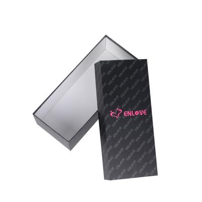 China Recyclable Custom Printed Gift Box Chic Low Price Two Piece Packaging Box Black Top Cover Bottom Box For Gift for sale