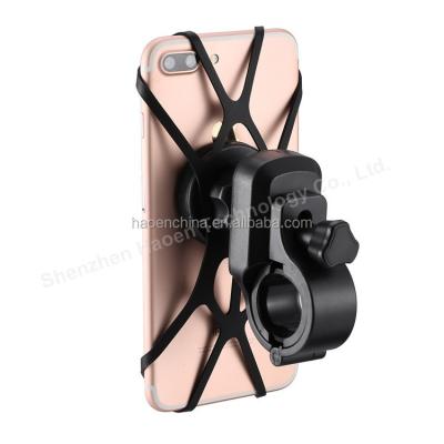 China Adjustable Bike Phone Mount Bicycle Holder, Universal Cradle Clamp for IOS Android Smartphone, Boating GPS, with Rubber Strap for sale