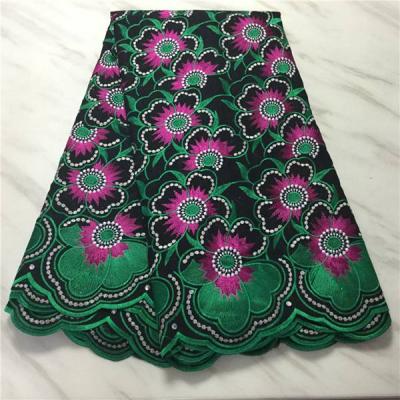 China Sustainable Swiss African Embroidery Lace Fabric African Swiss Voile Dry Voile Cotton Lace Fabric AF11570 For Wedding for sale