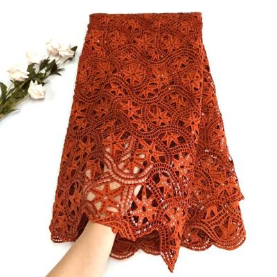 China Beautiful Lace OK4001 Guipure Lace Fabric Viable Cotton African Guipure Lace Fabric for sale