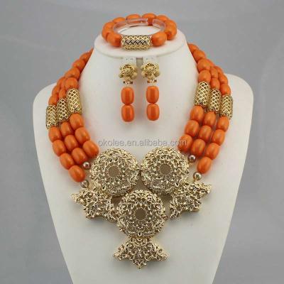 China KJ2402 African Garment Fashion Nigeria Wedding Jewelry Sets Beads For Women for sale