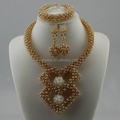 China KJ2398 Popular Garment Design Jewelry Sets Nigerian Bridal Jewelry Set Fashion Jewelry Set For Wedding Party for sale