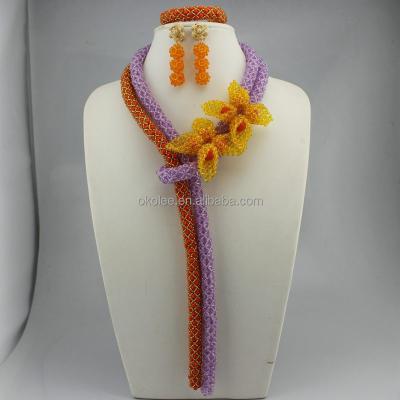 China High Quality African Crystal Beads Jewelry Sets KJ2367 for Nigerian Wedding for sale