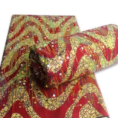 China CSW 2020 High Quality Anti-Static New Design African Ankara Printed Fabric With Sequins Making Dress for sale