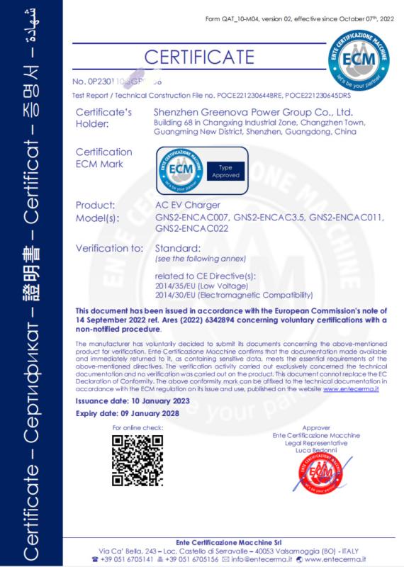 CE - Shenzhen Greenova Power Group Co., Ltd.