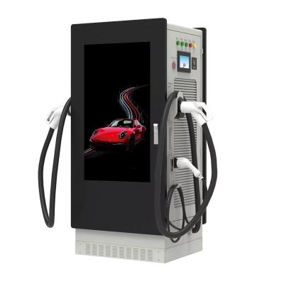 China GBT CCS ChAdemo Type - 2 AC 22kw DC 120kw Commercial Fast Charging Station EV Charger with Public Commercial Advertising Display GN-ENCADCL120K for sale