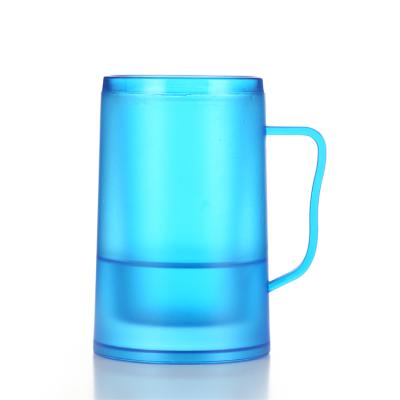 China Factory Supply Stocked Direct Freezer Mugs Quality Guarantee Plastic Frosted Beer Mug for sale