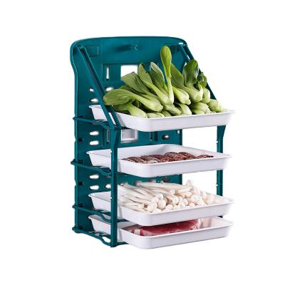 China 2021 Year New Viable Kitchen Organizer 4 Layer Folding Storage Rack And Good Sales Kitchen Storage Organizer for sale