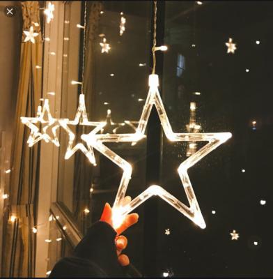 China 12 Star LED Window Curtain String Light, DIY Wedding Decoration Garland Birthday Party Festival Outdoor Light for sale