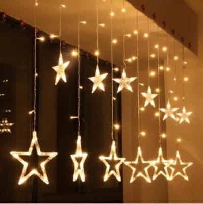 China Star 12 Stars 138 LED Flashing Modes 8 Window Decoration Led Curtain Light For Christmas , Wedding for sale