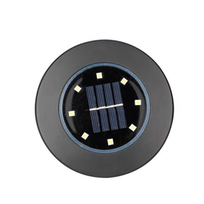 China Outdoor Round Garden 8 LED Garden Lawn Buried LED Underground Disc Inground Driveway Solar Led Lights for sale