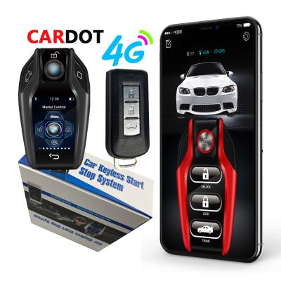 China Support Android and IOS Drop KOL Cardot 4g Passive Remote Control Motor Smart Entry Keyless Dispatch Car Alarm System GPS GSM for sale