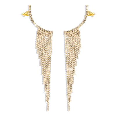 China FASHIONABLE popular simple net red earrings tassel temperament banquet geometric earrings faux stone for sale