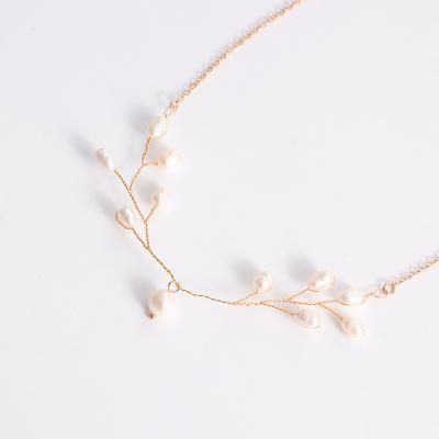 China Environmentally Friendly Simple Hand - Woven Necklace Women's Freshwater Pearl Branches Minority Design Rural Clavicle Necklace for sale