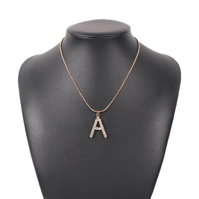 China Fashion temperament simple English letter necklace diamond necklace full fashion minority pendant alloy for sale