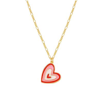 China Fashionable colorful female punk necklace retro simple color hop hip chain neck dripping oil necklace love for sale