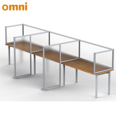 China Commercial Furniture Aluminum Frame Frosted Plexiglass/PET Office Desk Screen/Acrylic Partition Frame Divider for sale