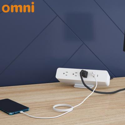 China US Power Outlet Strip Residential/General Purpose Mobile Desktop Outlet with 1 USB-A Port, 1 USB-C Port, and 3AC Outlets for sale