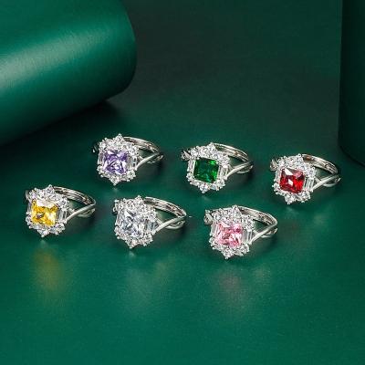 China Cute Promise Zircon Engagement Ring Crystal Silver Color Wedding Rings zircon CLASSIC fashion new for sale