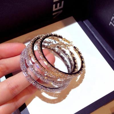 China Korean new romantic circle earrings for women large earrings exaggerated long trend circle earrings for sale