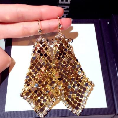 China Fashion New Drop Earrings Hyperbole Korean Romantic Tasty Sequins Rhinestones Long Earrings Bohemia Jewelry for sale