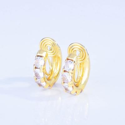 China CLASSIC Luxury Shiny Ring Ear Clips Without Ear Holes Female Simple Coil Style Adjustable Mosquito Clip On Earrings for sale