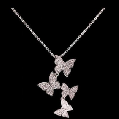 China CLASSIC Cute Pendant Fashion Choker Necklace Stone Zircon Bling Butterfly Jewelry Korean Statement Necklace for sale