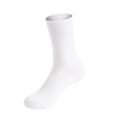 China High Quality Breathable No Minimum Crew Unisex Plain Knit Cotton Hosiery Solid Color Breathable Casual Sports Socks for sale