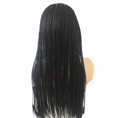 China Newest Full Head Ponytail Human Hair Wigs Braided Lace Front Wigs African Brazilian Curly Synthetic Braided Twist Braids With Baby Hair For Black Women for sale