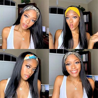 China Silky Straight Wigs Hair, Wholesale Price Hair Wave Headband Wig With Headband, Headband Wigs For Black Women for sale