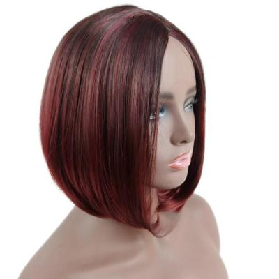 China China Hot Selling Bobo Hair Dyed Hair Wine Red Colored Wigs for sale