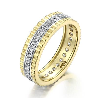 China Romantic S925 sterling silver star ring niche electroplated gold row diamond row ring Europe and the United States fashion women's ring for sale